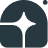 Logo with abstract shapes forming a stylized house or tree.