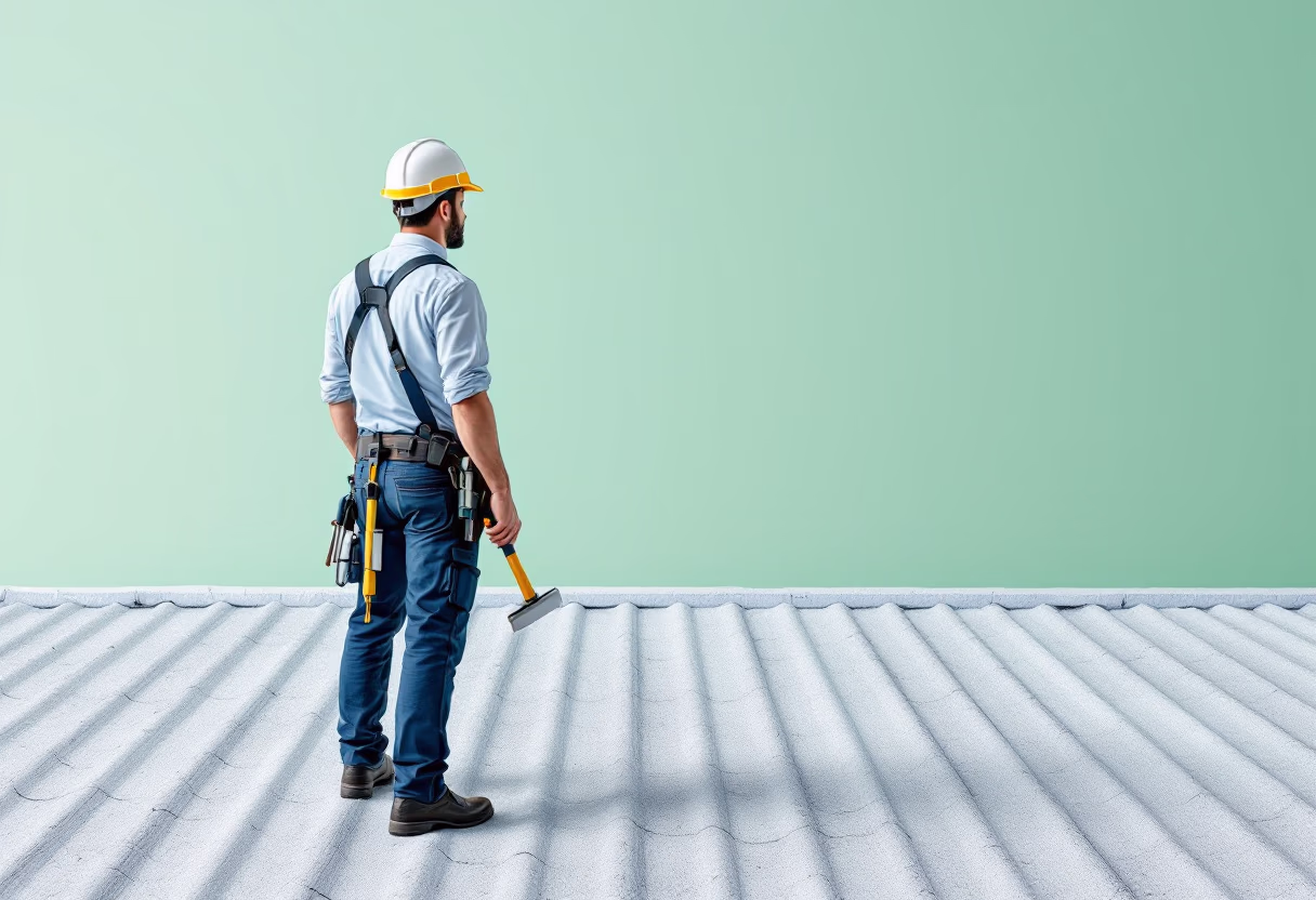 image of roofing contractor at work