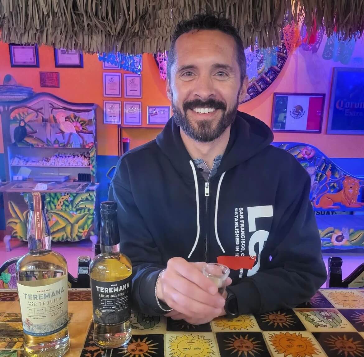 person with cocktail