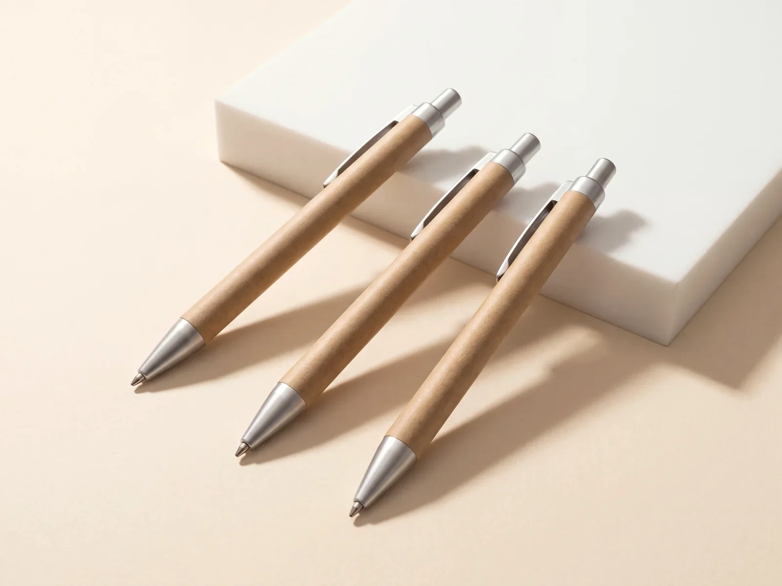 Hotel pens with a kraft paper barrel
