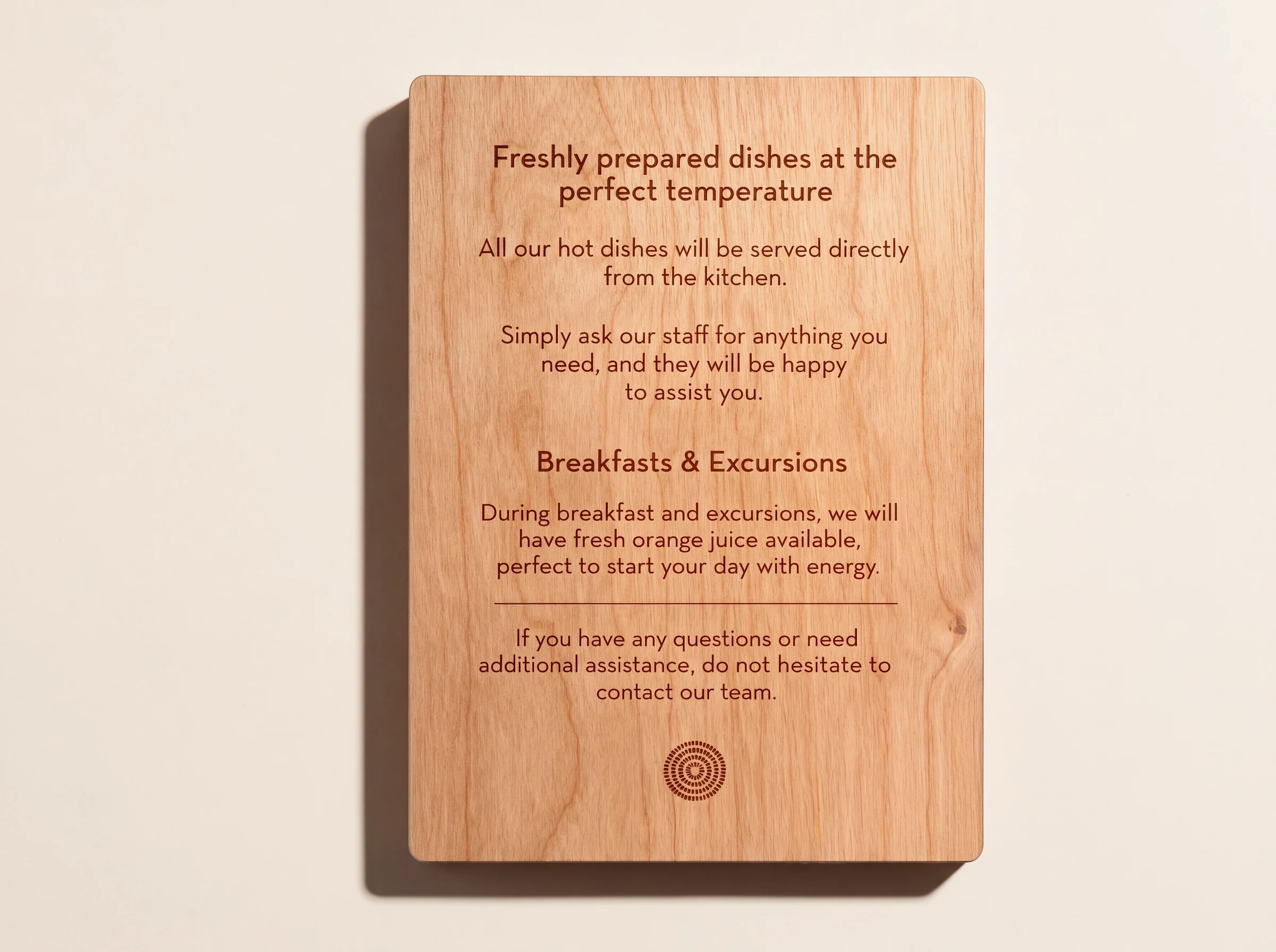 Laser engraved wooden sign
