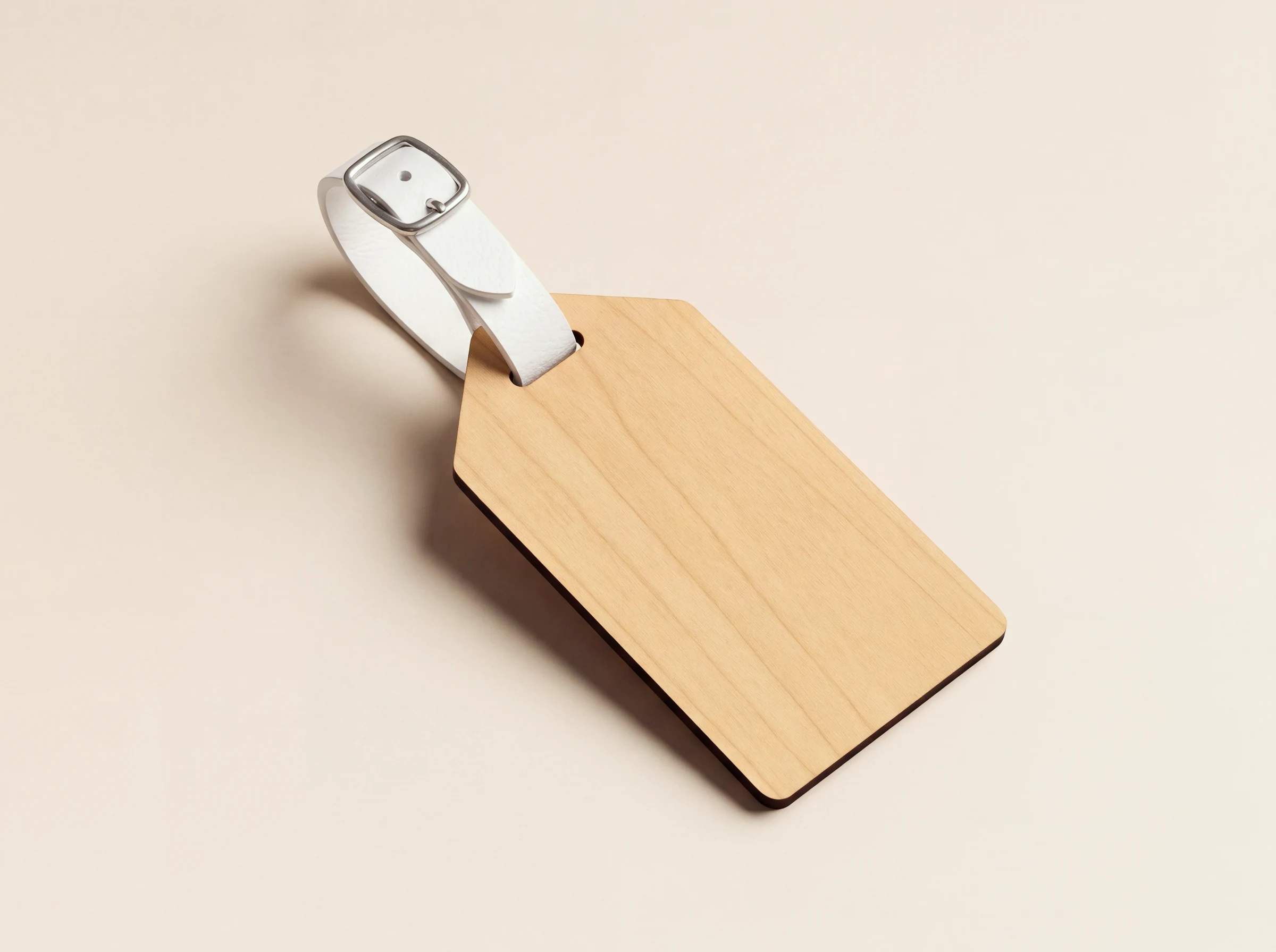 Blank wooden luggage tag