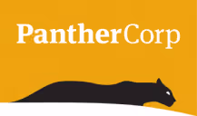 PantherCorp logo with a black panther silhouette on a yellow background.