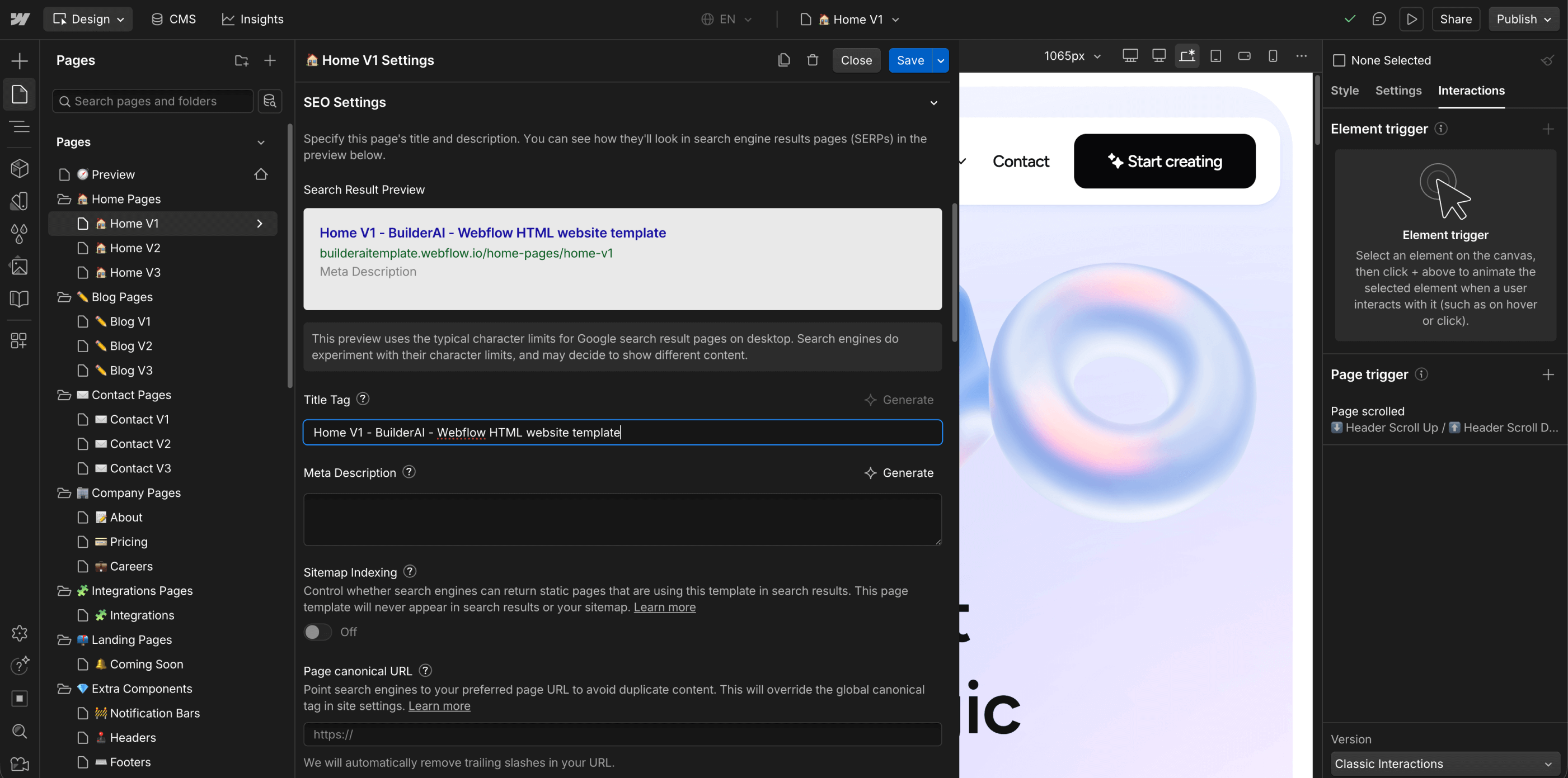 SEO - BuilderAI Webflow Template