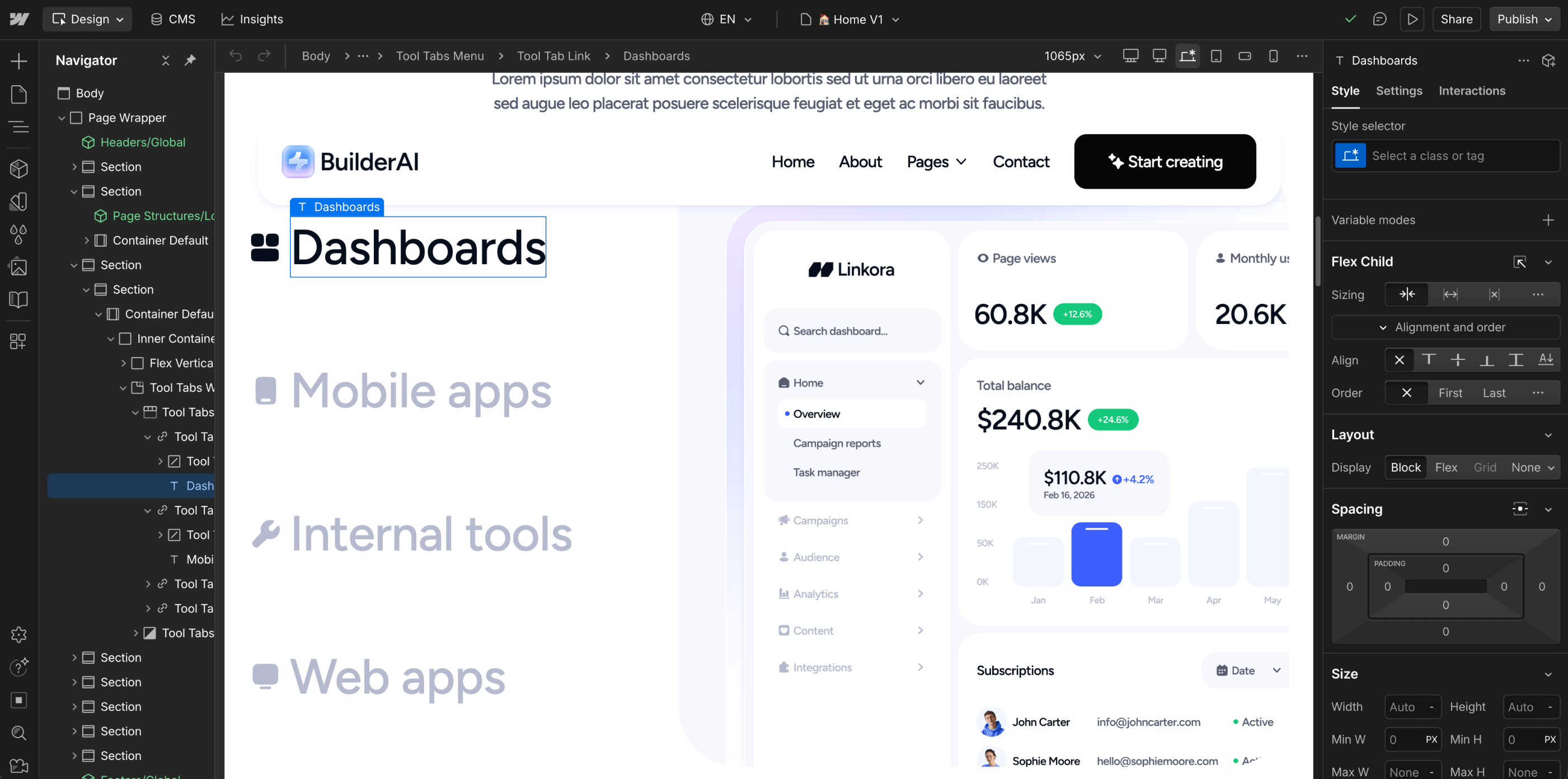 Static Content - BuilderAI Webflow Template