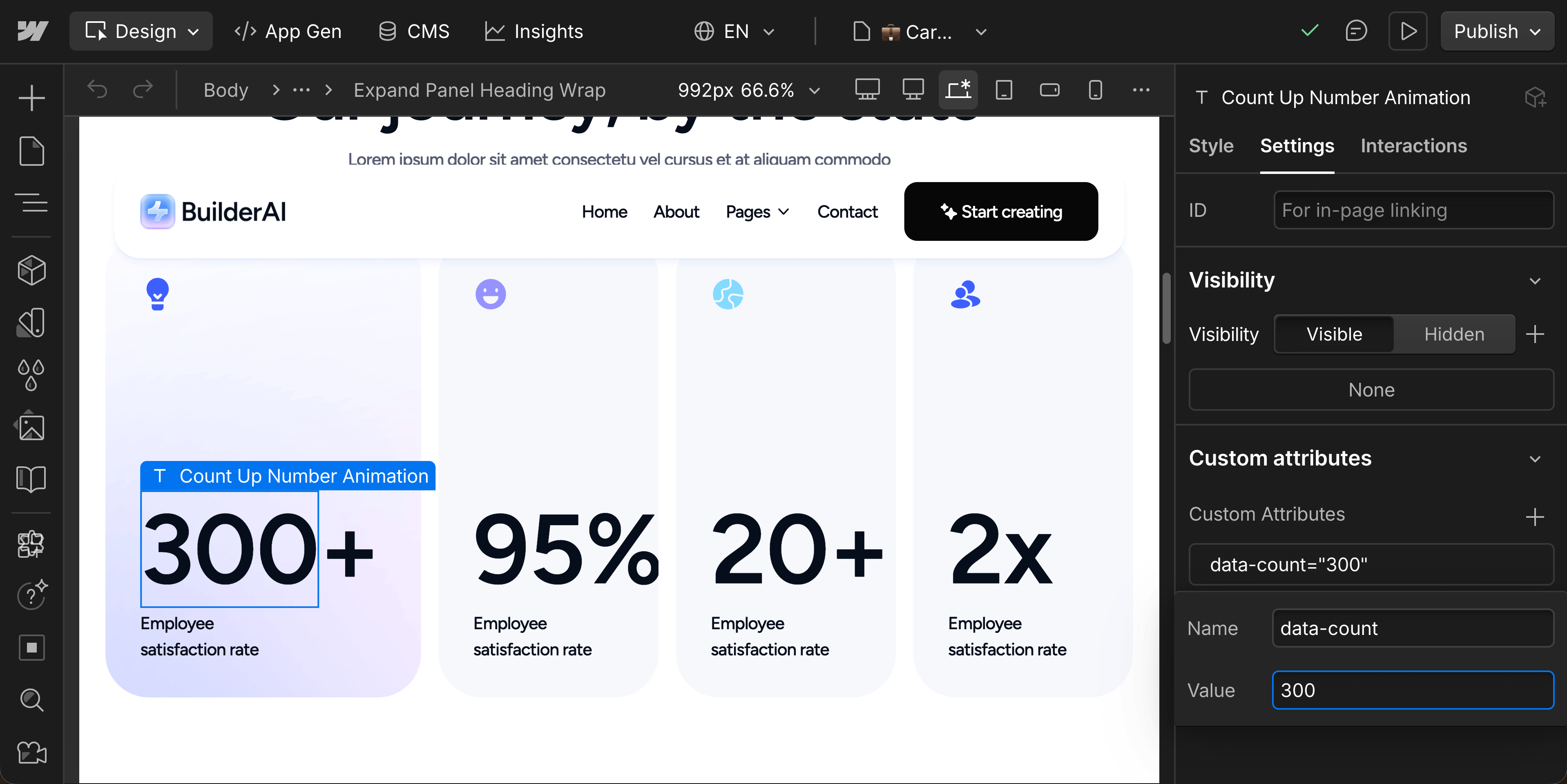 Custom Attributes - BuilderAI Webflow Template