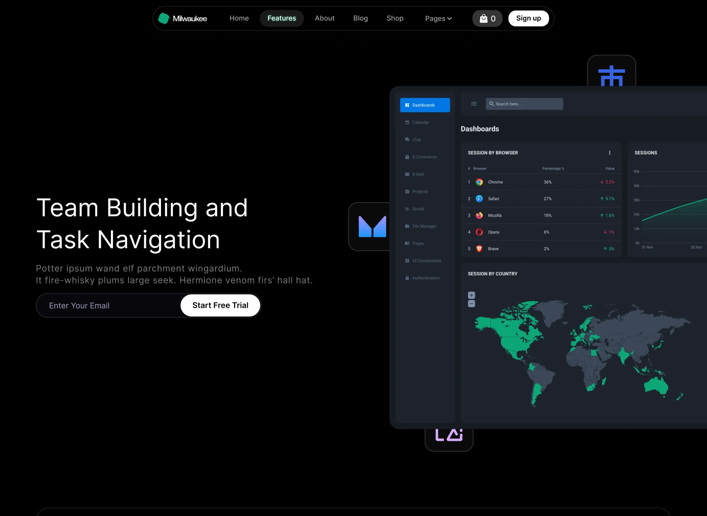 Saas Webflow Template - Milwaukee - Designed by Azwedo.com and Wedoflow.com