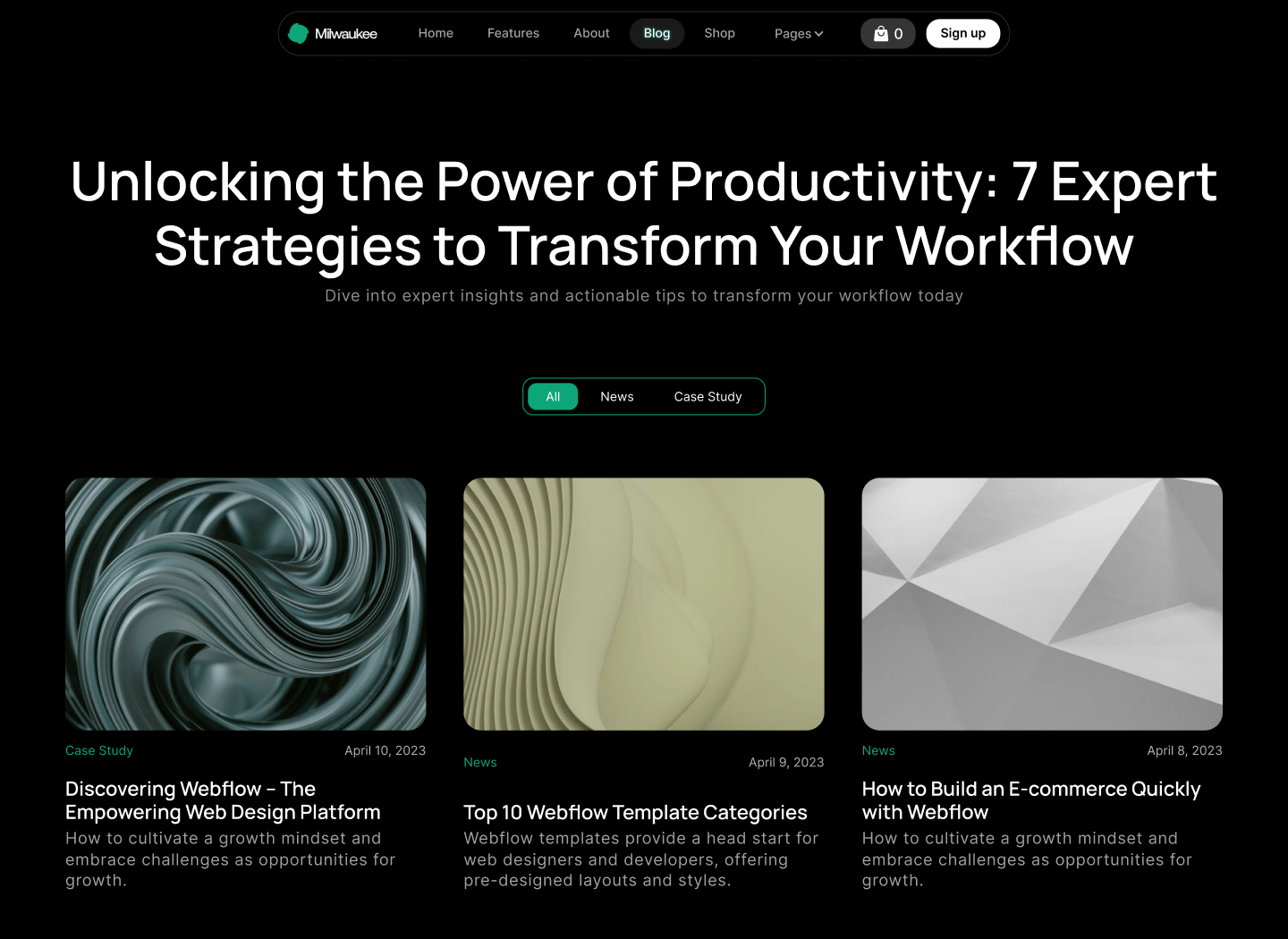 Saas Webflow Template - Milwaukee - Designed by Azwedo.com and Wedoflow.com