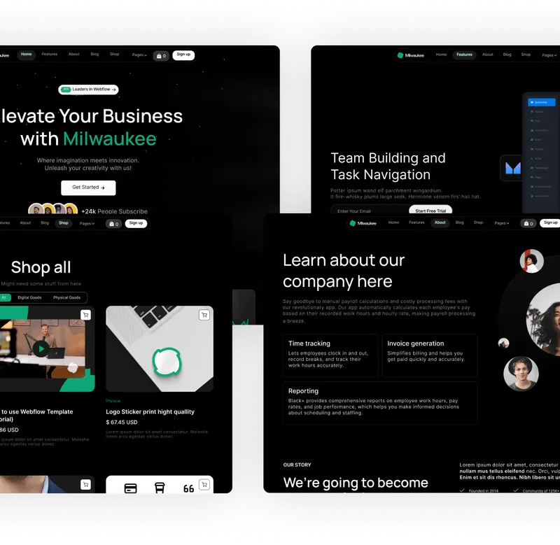 Saas Webflow Template - Milwaukee - Designed by Azwedo.com and Wedoflow.com