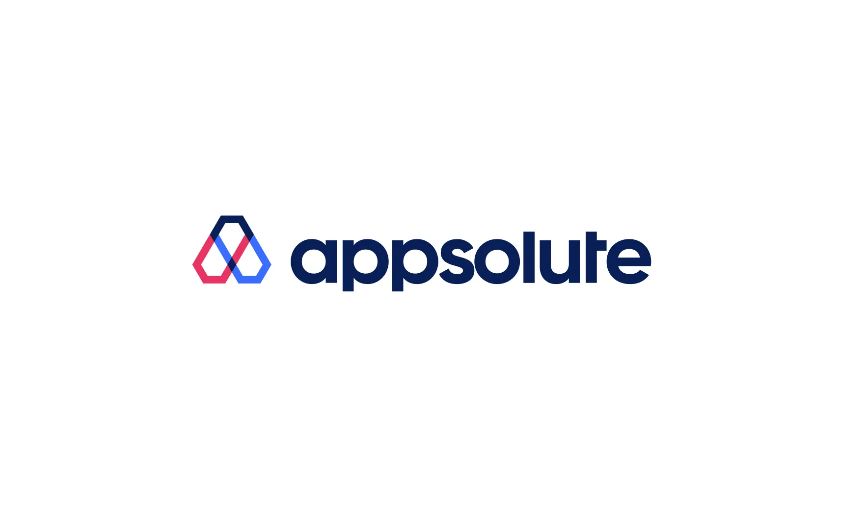 Appsolute company logo with an abstract geometric icon in red, blue, and navy next to the word 'appsolute' in navy lowercase letters.
