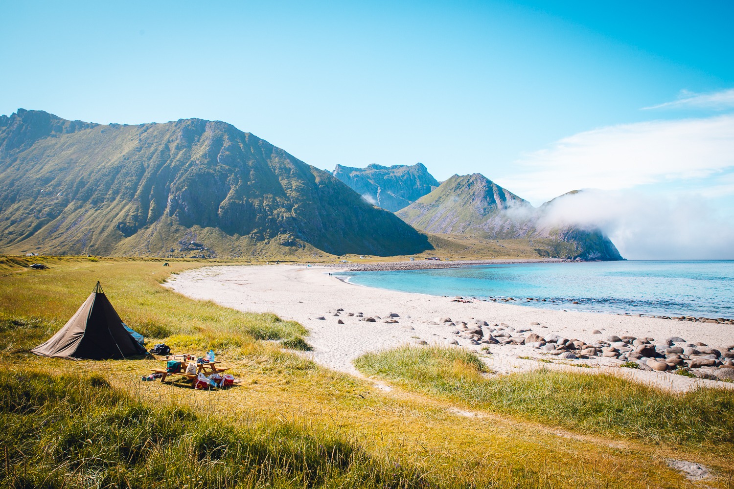 Beach-in-Lotofen-Islands-Norway-in-summer