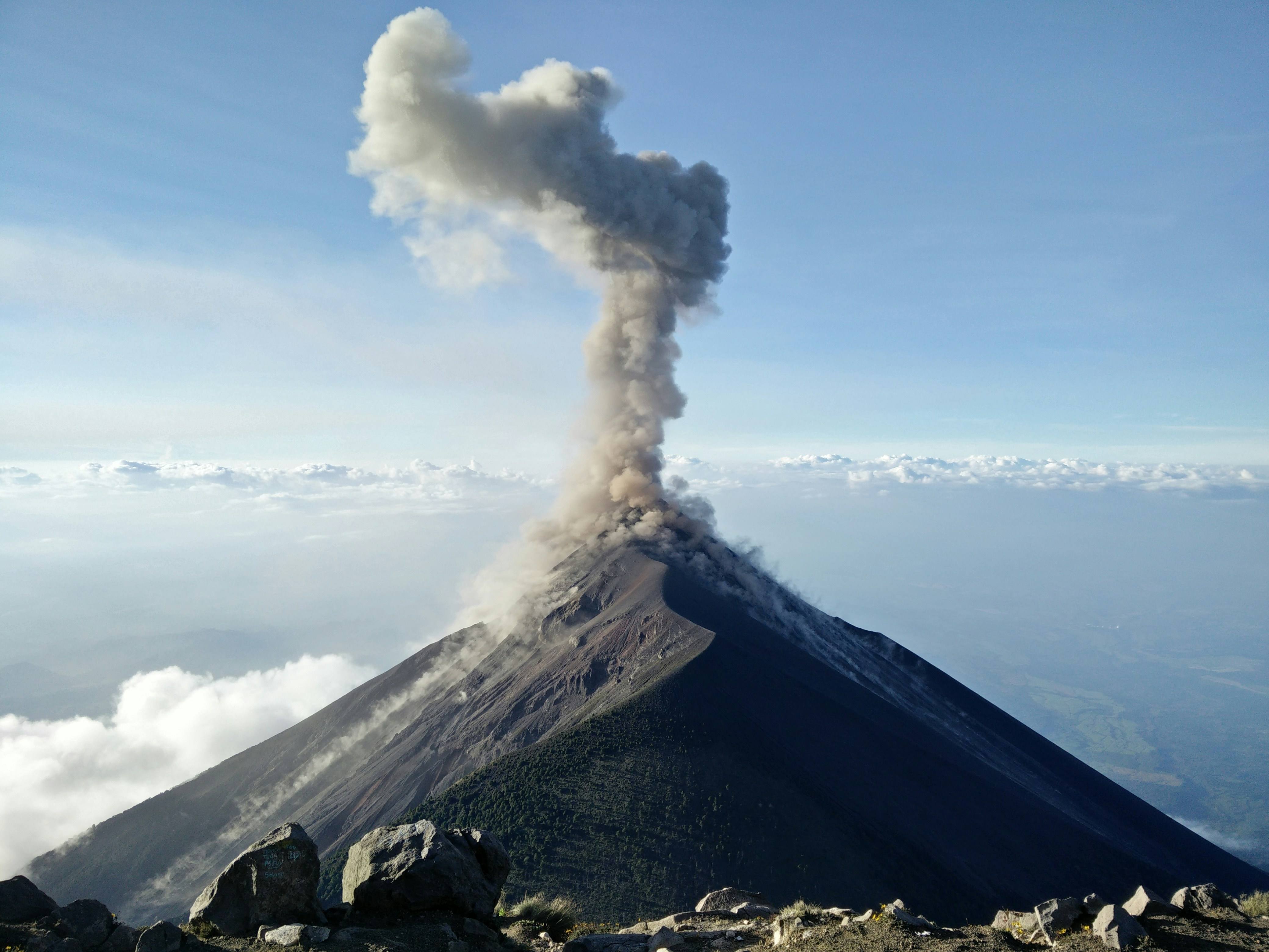 Grey volcanic mountain rising behind the city of León, Nicaragua