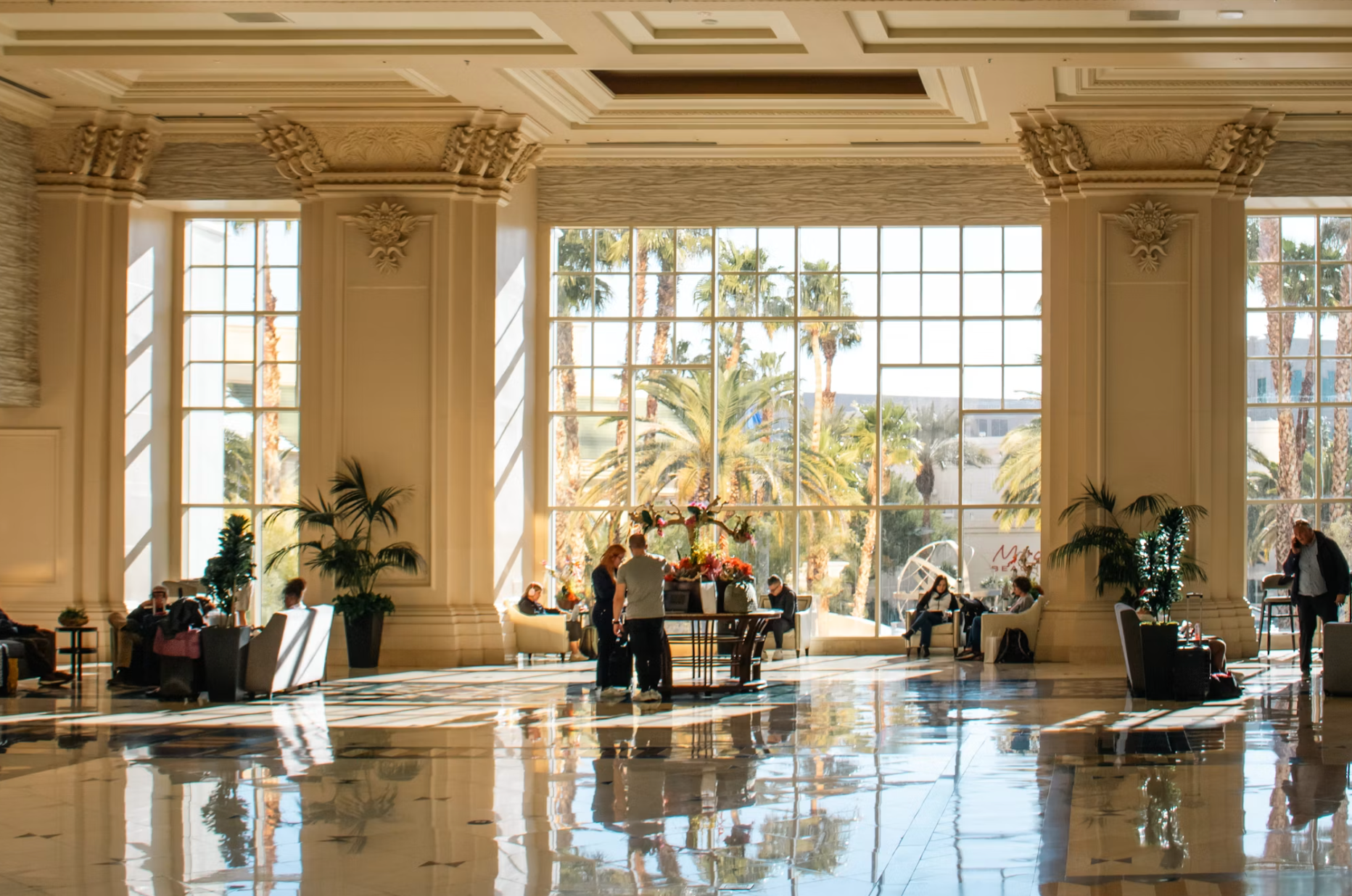 Family checking into hotel reception together
