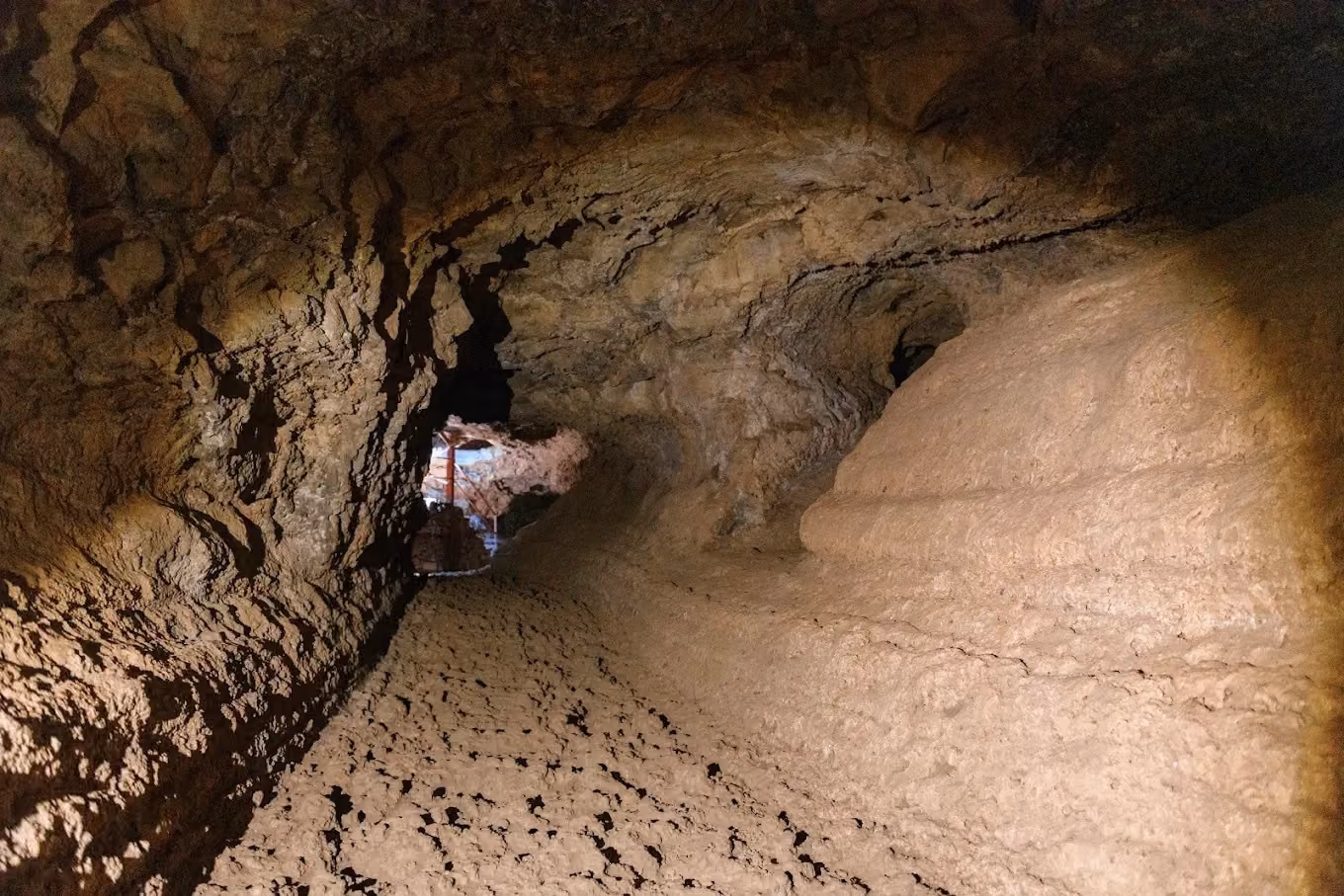 Interior tunnel of Cueva del Viento lava cave, Tenerife.