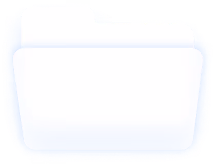 Weiße Dateiordner-Ikone vor transparentem Hintergrund.