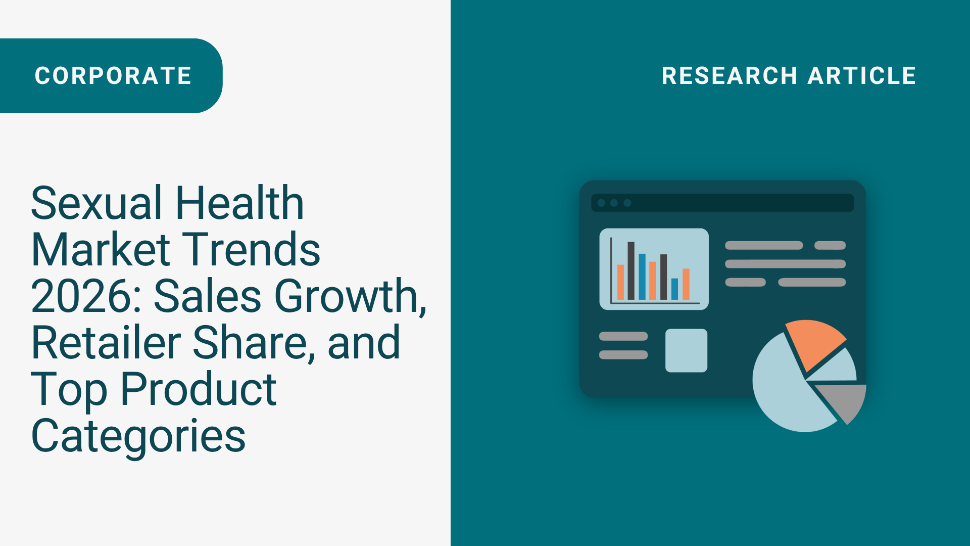 Sexual Health Market Trends 2026 — YipitData corporate research article cover image with bar and pie chart icons