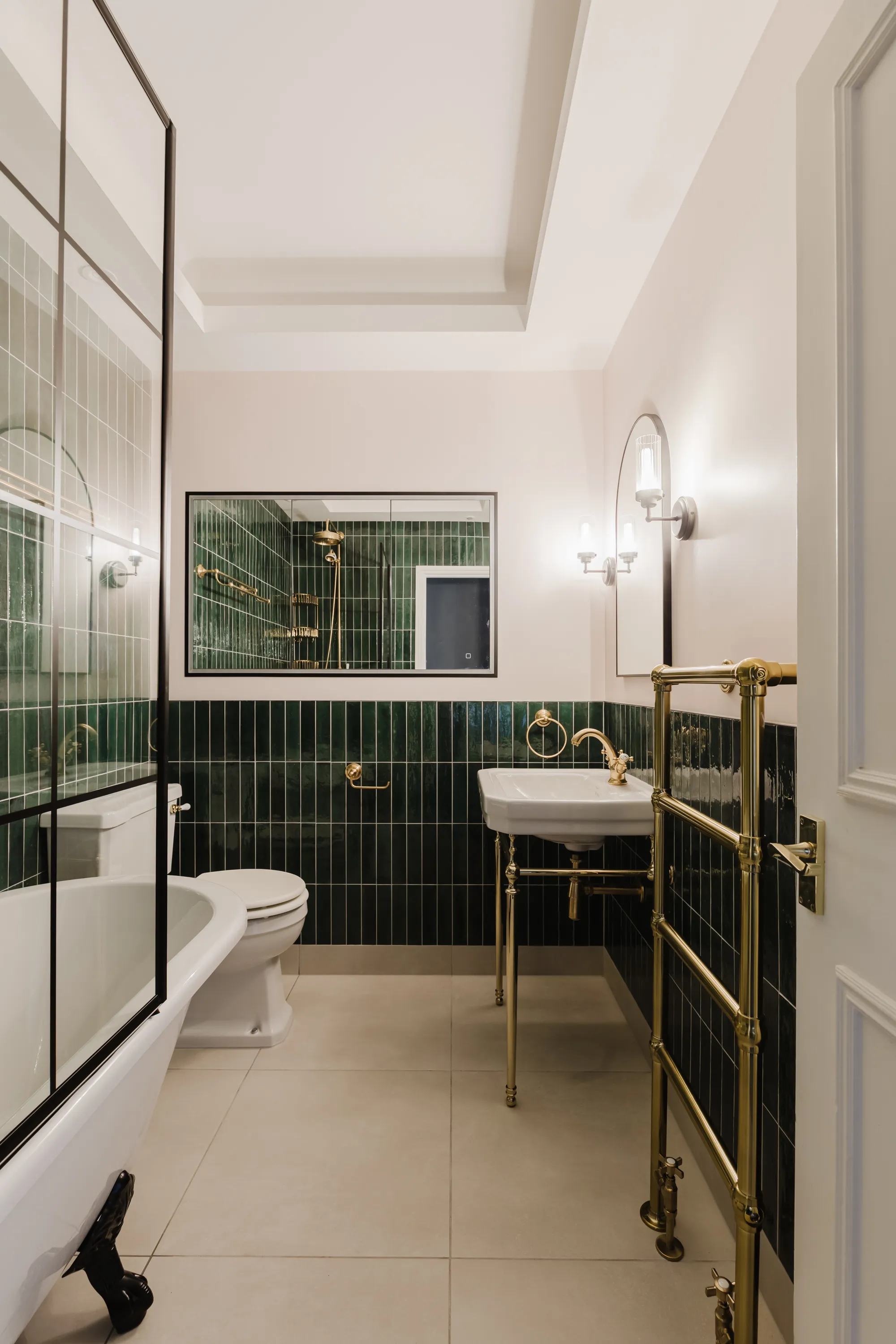 Emerald & Brass Bathroom | Norwood - gallery photo 9