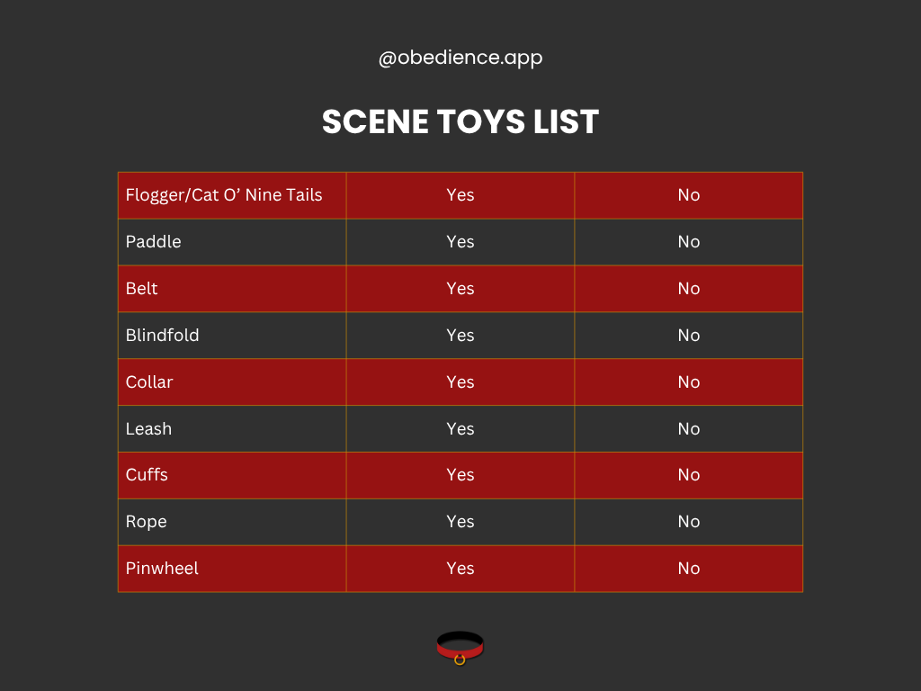 bdsm scene toys list