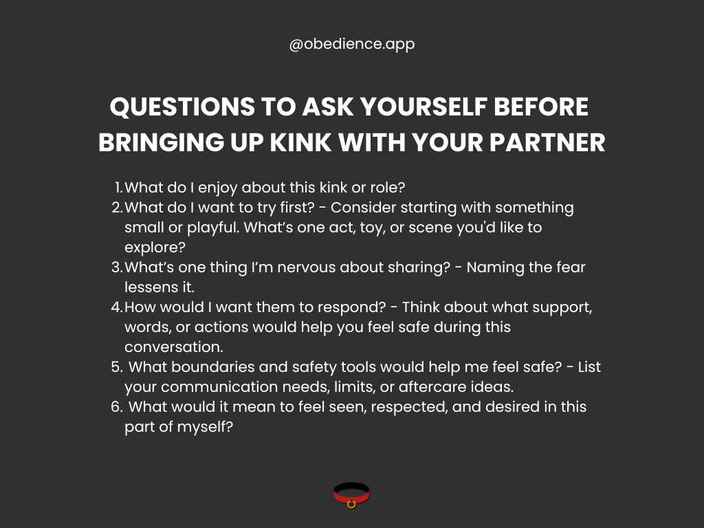 Questions to ask yourself before bringing up kink with your partner
