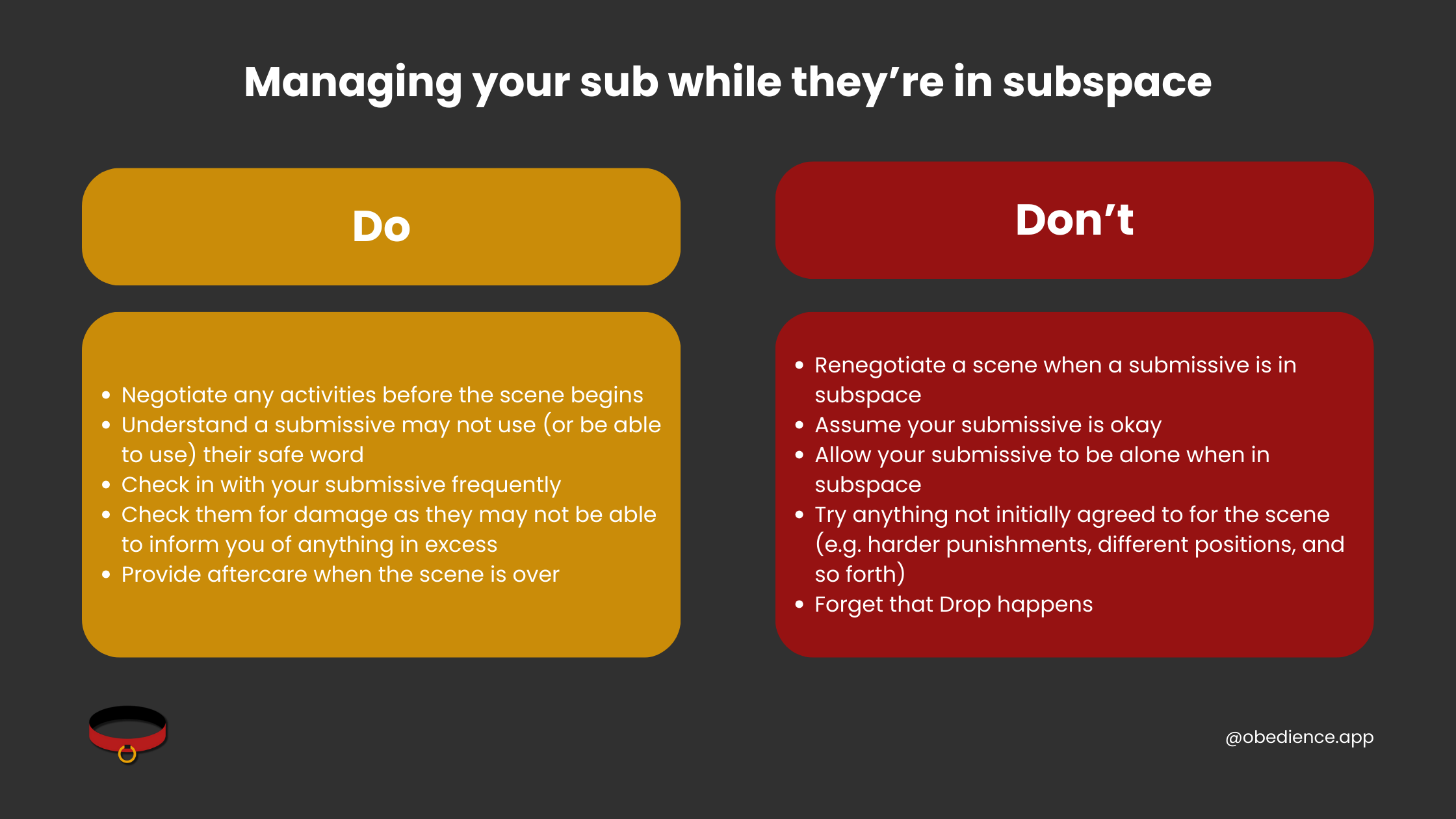 dos and don't of subspace