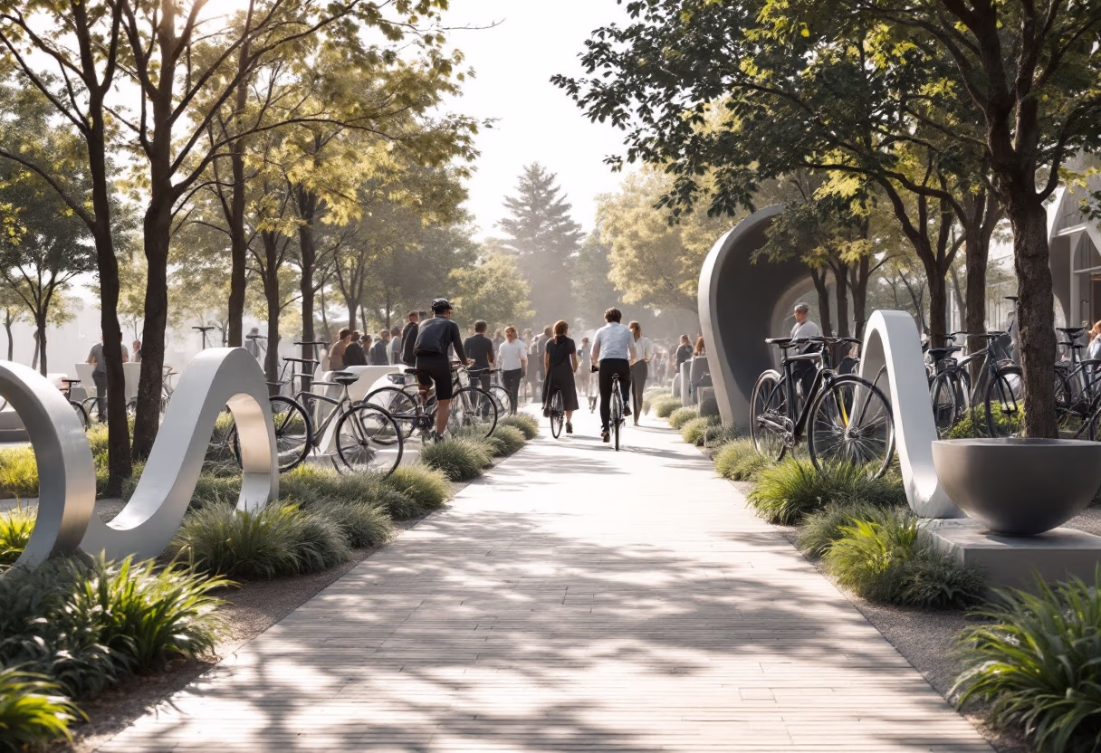 image of a cycling community event (for a bicycle shop)