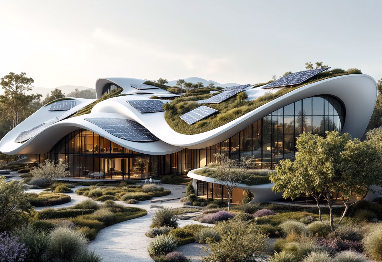 image of corporate office building (for a green tech/cleantech company)