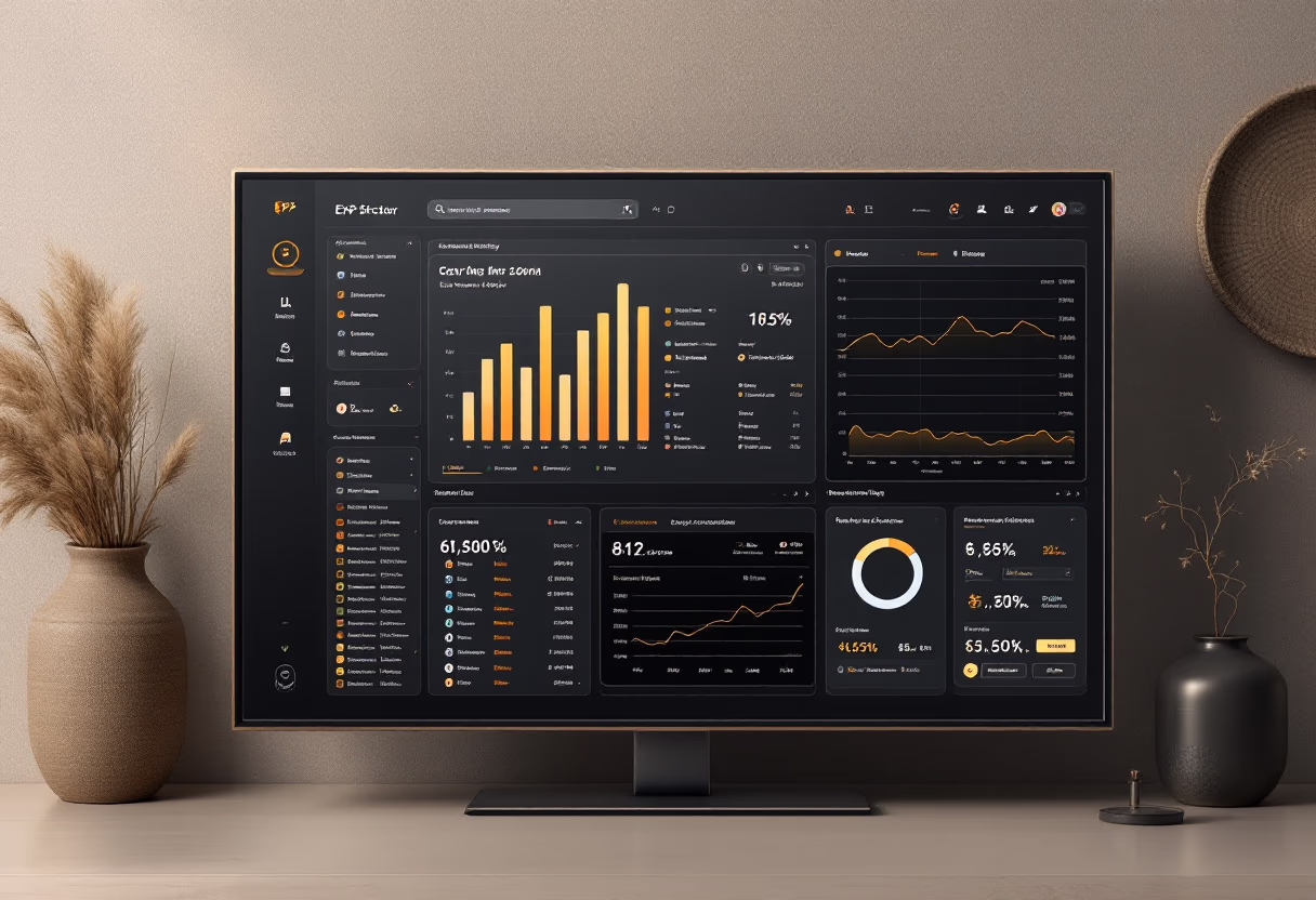 [interface] image of software interface displayed without a device (for an erp company)
