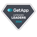 GetApp Category Leaders 2024 badge with a diamond-shaped design.