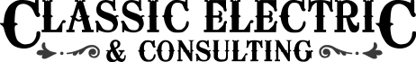 A stylized symmetrical black design with two dots in the middle, curved lines beside the dots, and small leaf-like shapes on each end.
