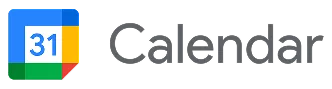 Google Calendar logo with a calendar icon showing the number 31 and the word Calendar in gray text.