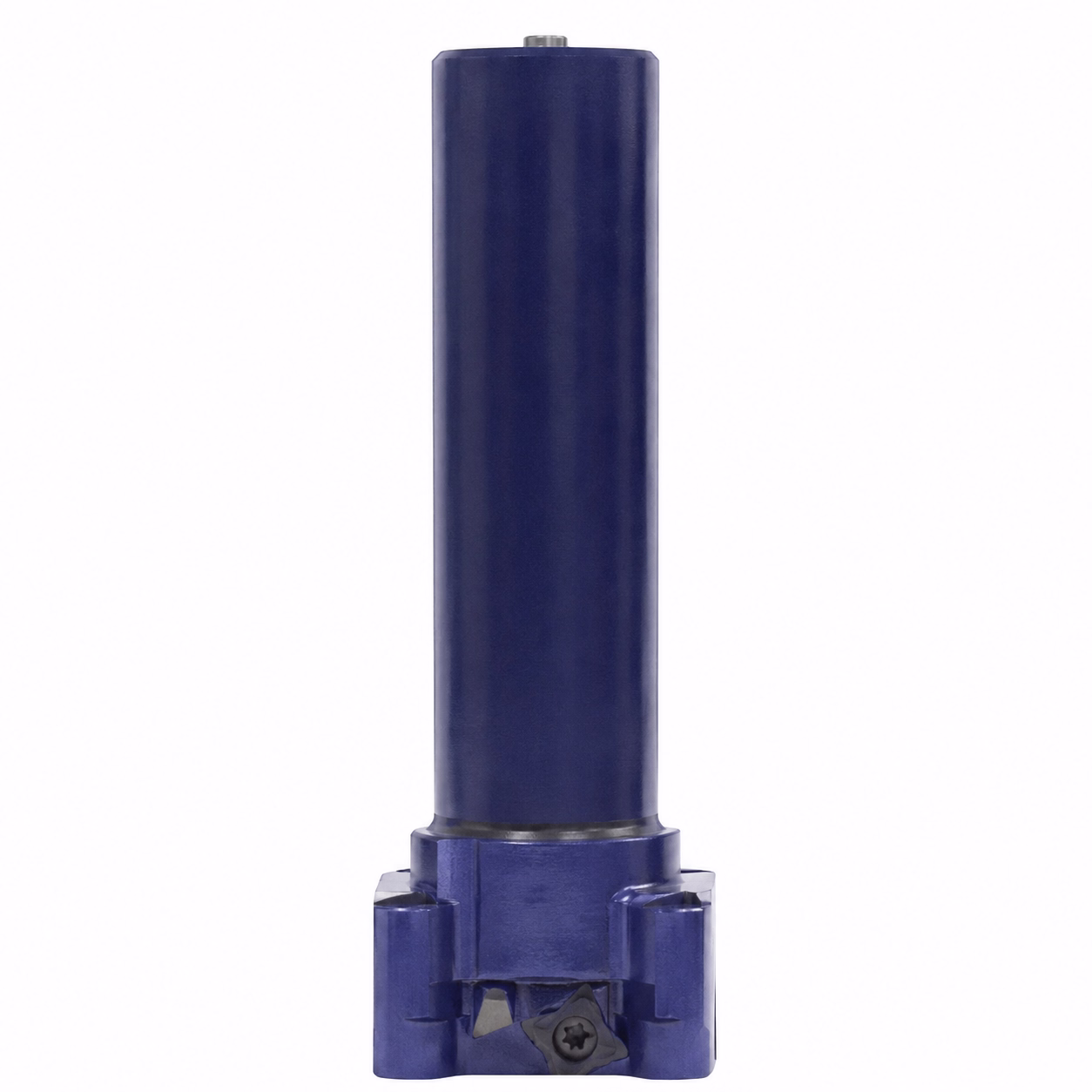 Tall blue industrial high-pressure component labeled 'Planet SRT' with gauges on base.