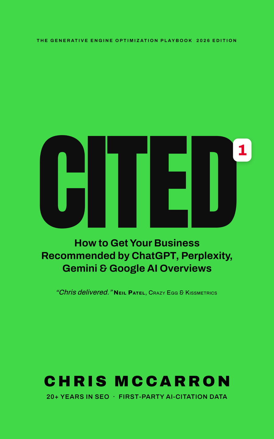 CITED by Chris McCarron, The Generative Engine Optimization Playbook, 2026 Edition