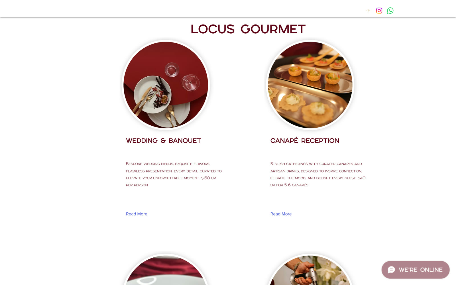 Locus Gourmet website before: a grid of small photos