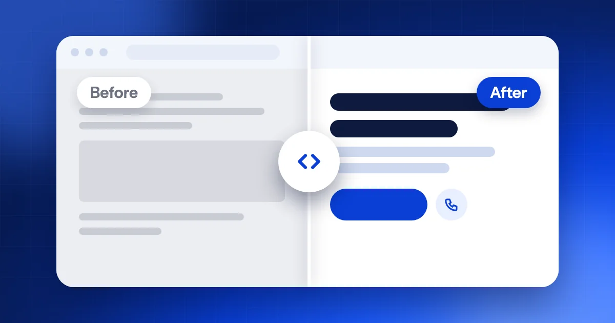 Illustration: a website before and after a refresh