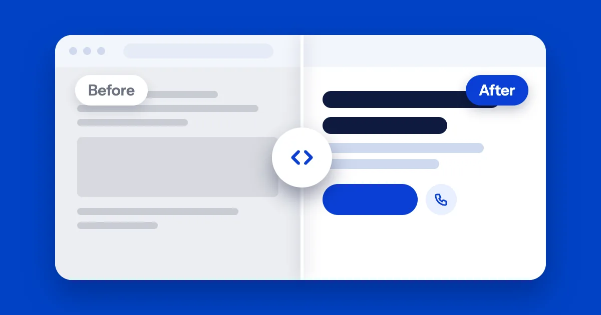 Illustration: a website before and after a refresh