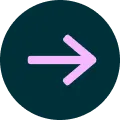 A vectorized pink arrow icon on top of a dark blue background.