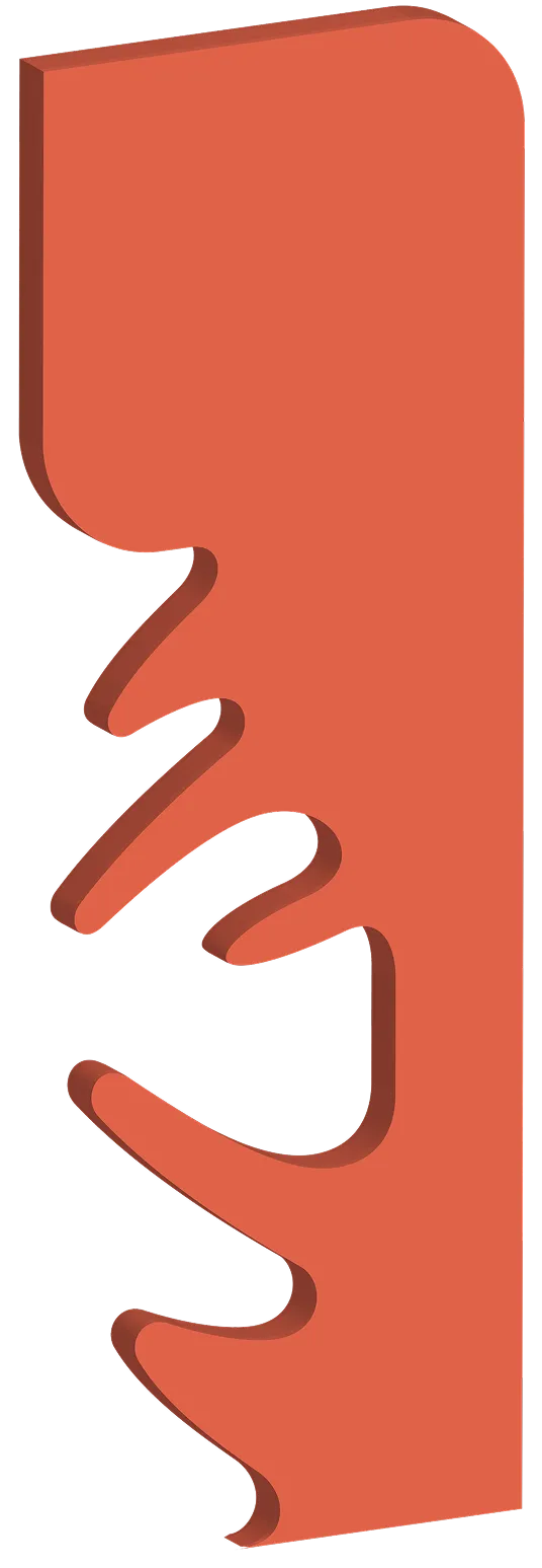 A vectorized rendition of a red wooden slab.