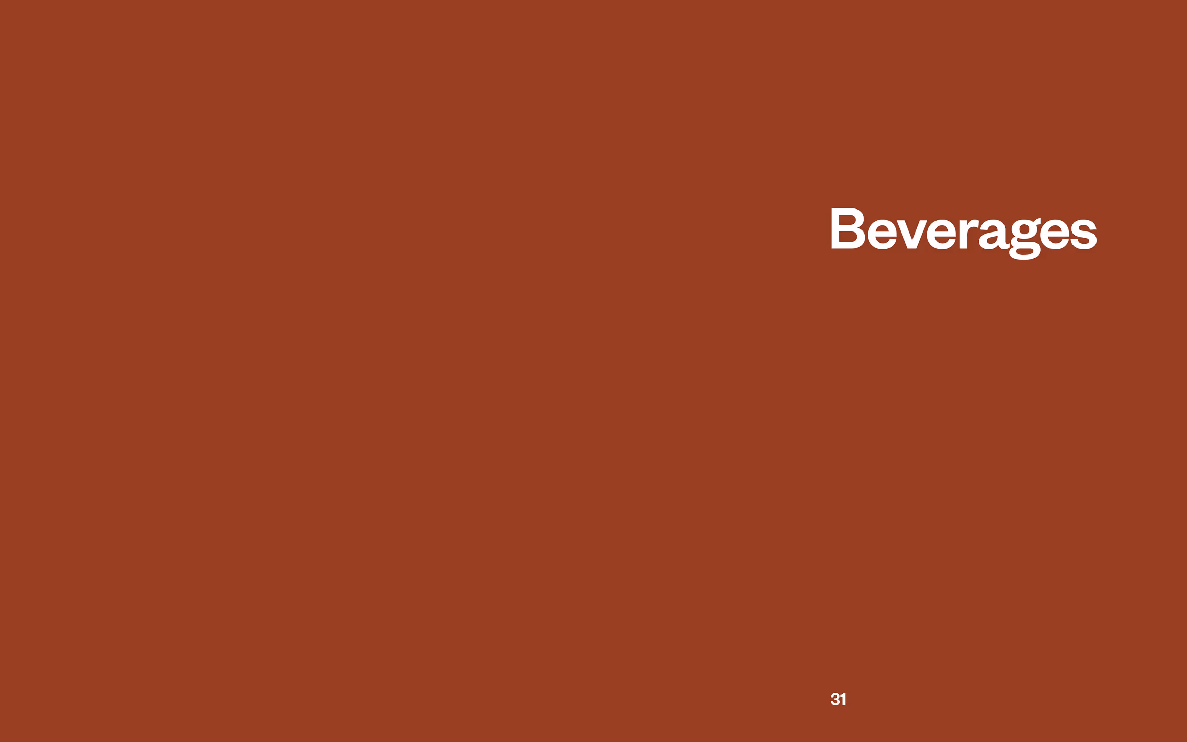 The coffee manual "Beverages" Section opener.