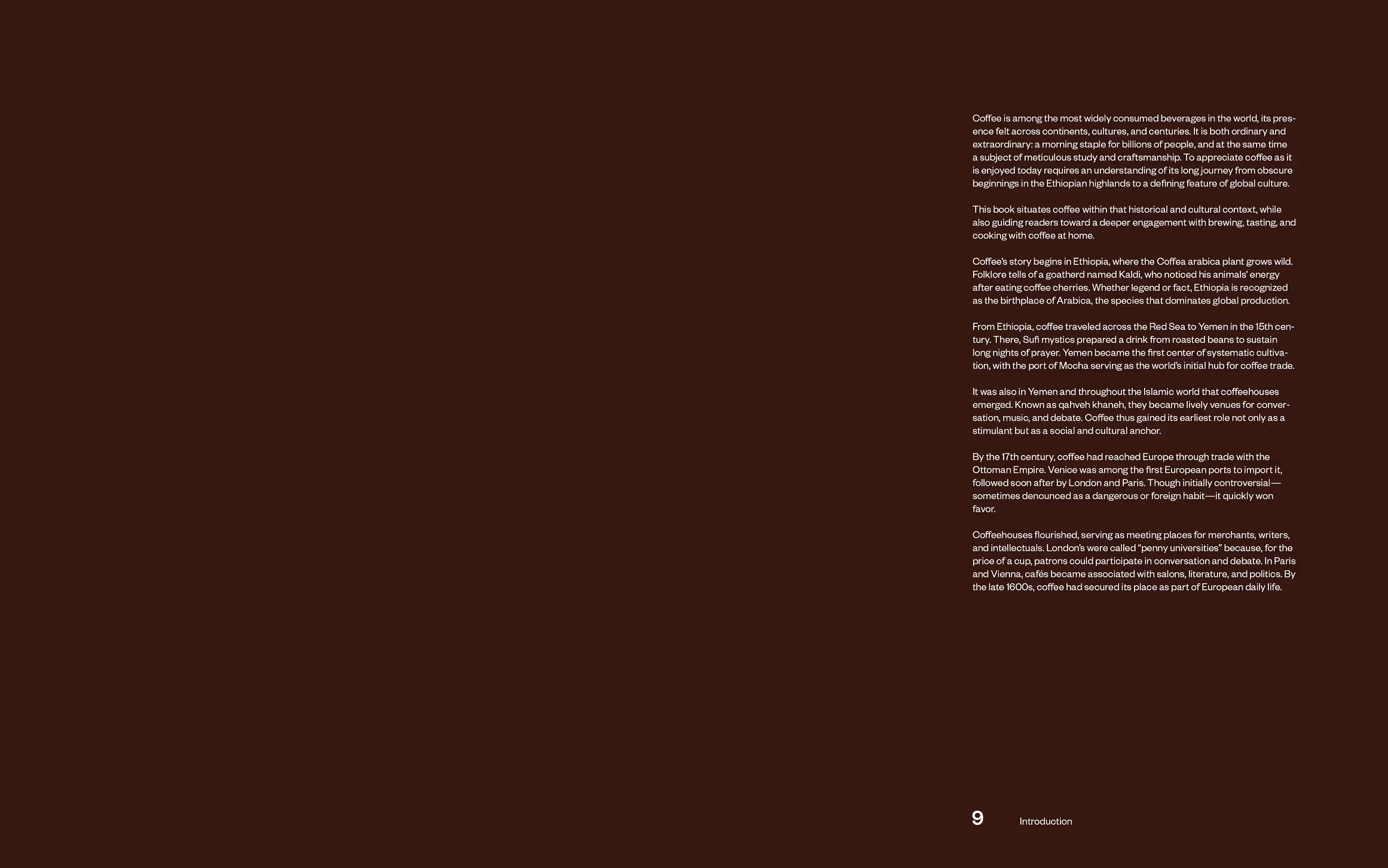The coffee manual introduction.