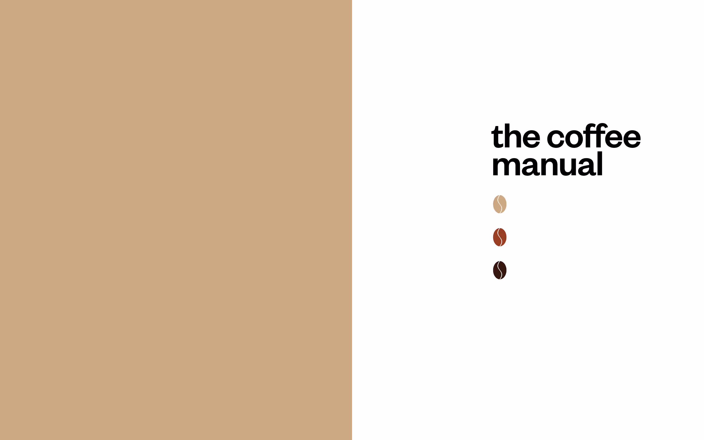 The opening spread of the coffee manual, featuring an endpaper and title page.