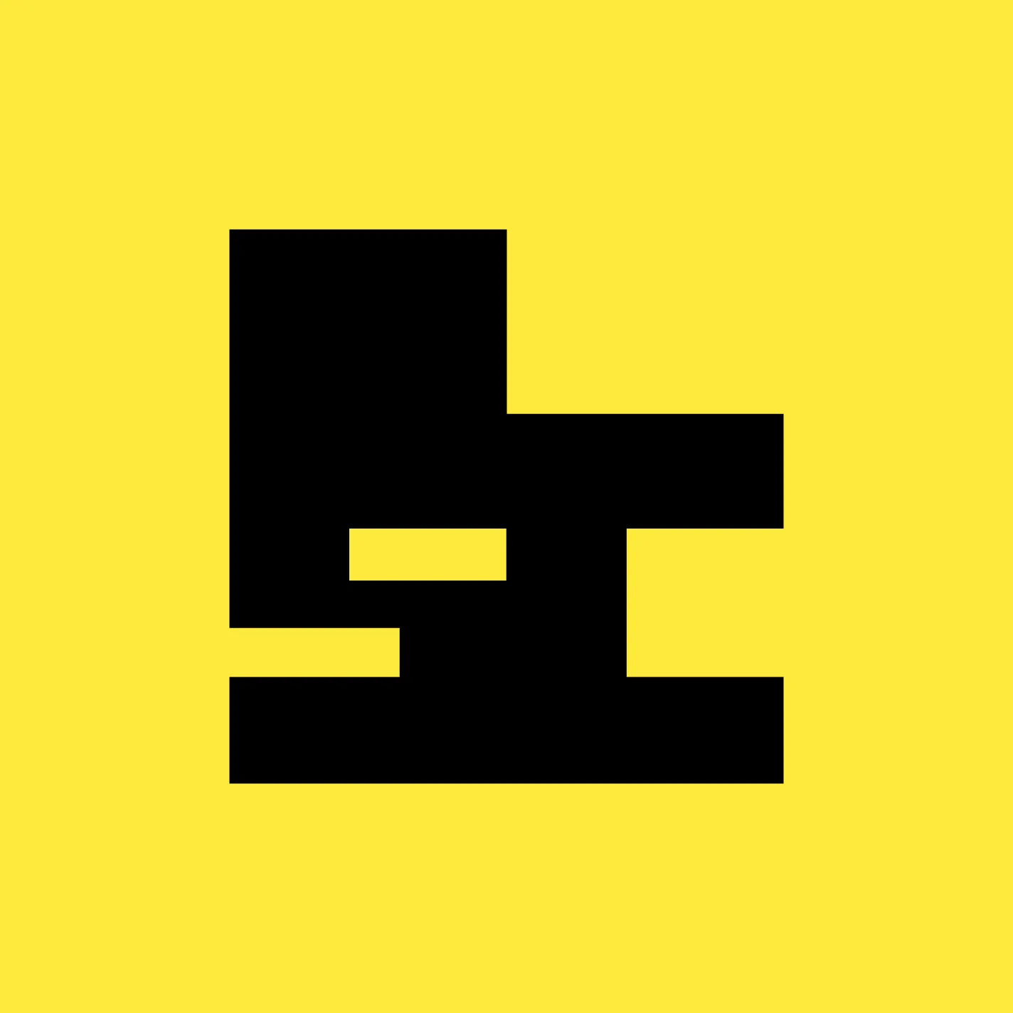 Secret City's monogram black logo on a yellow background.