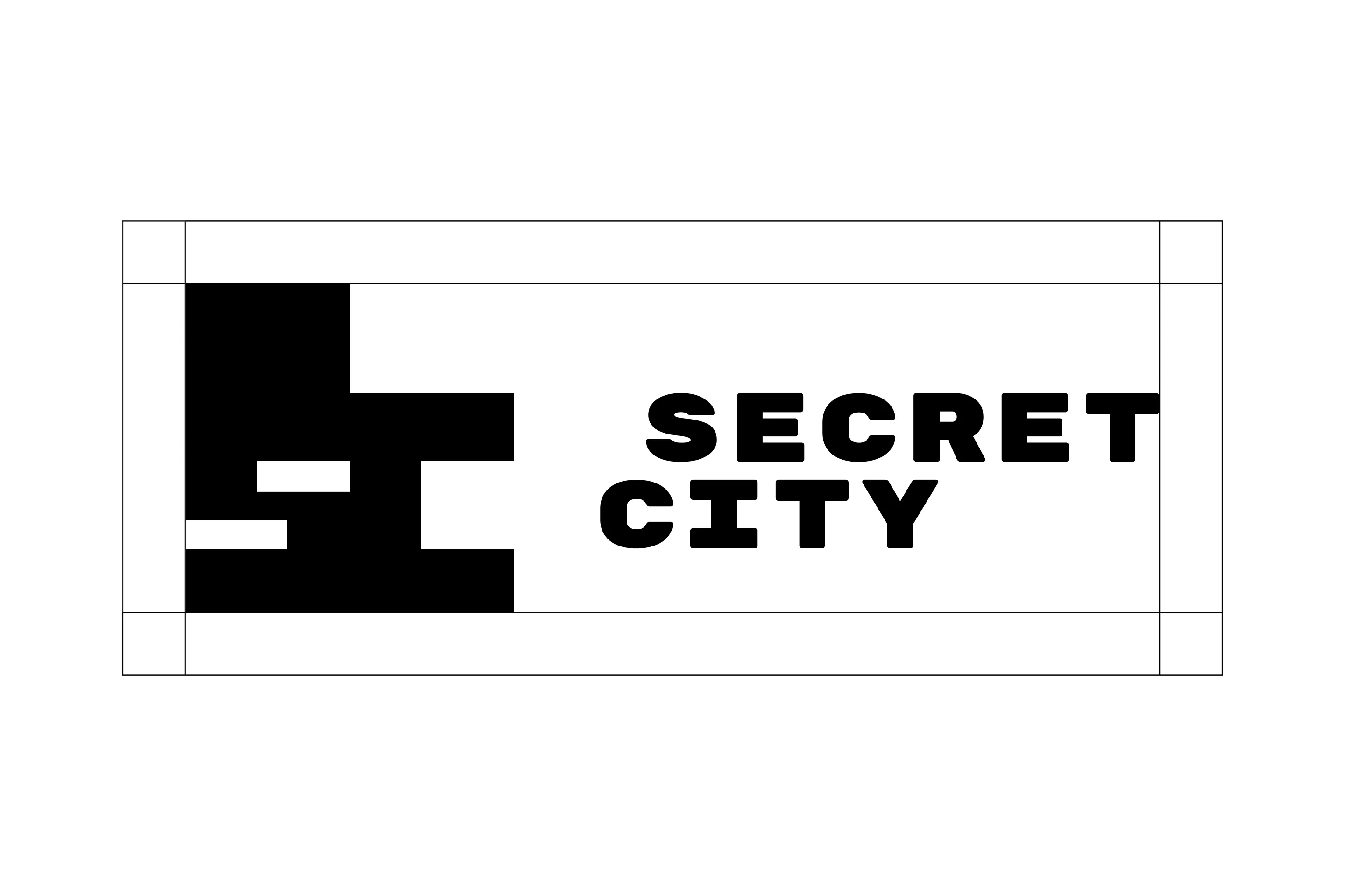 Secret City monogram paired with the type, "SECRET CITY".