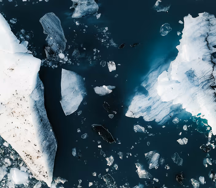 A bird's eye view of the sea.