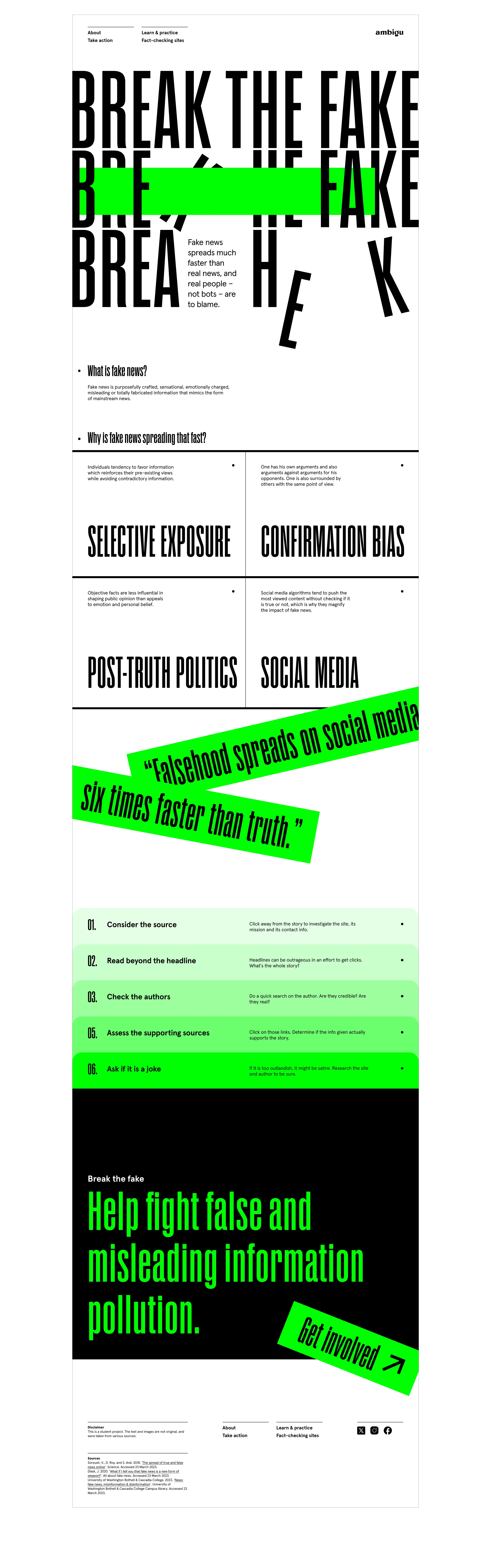A layout of the website