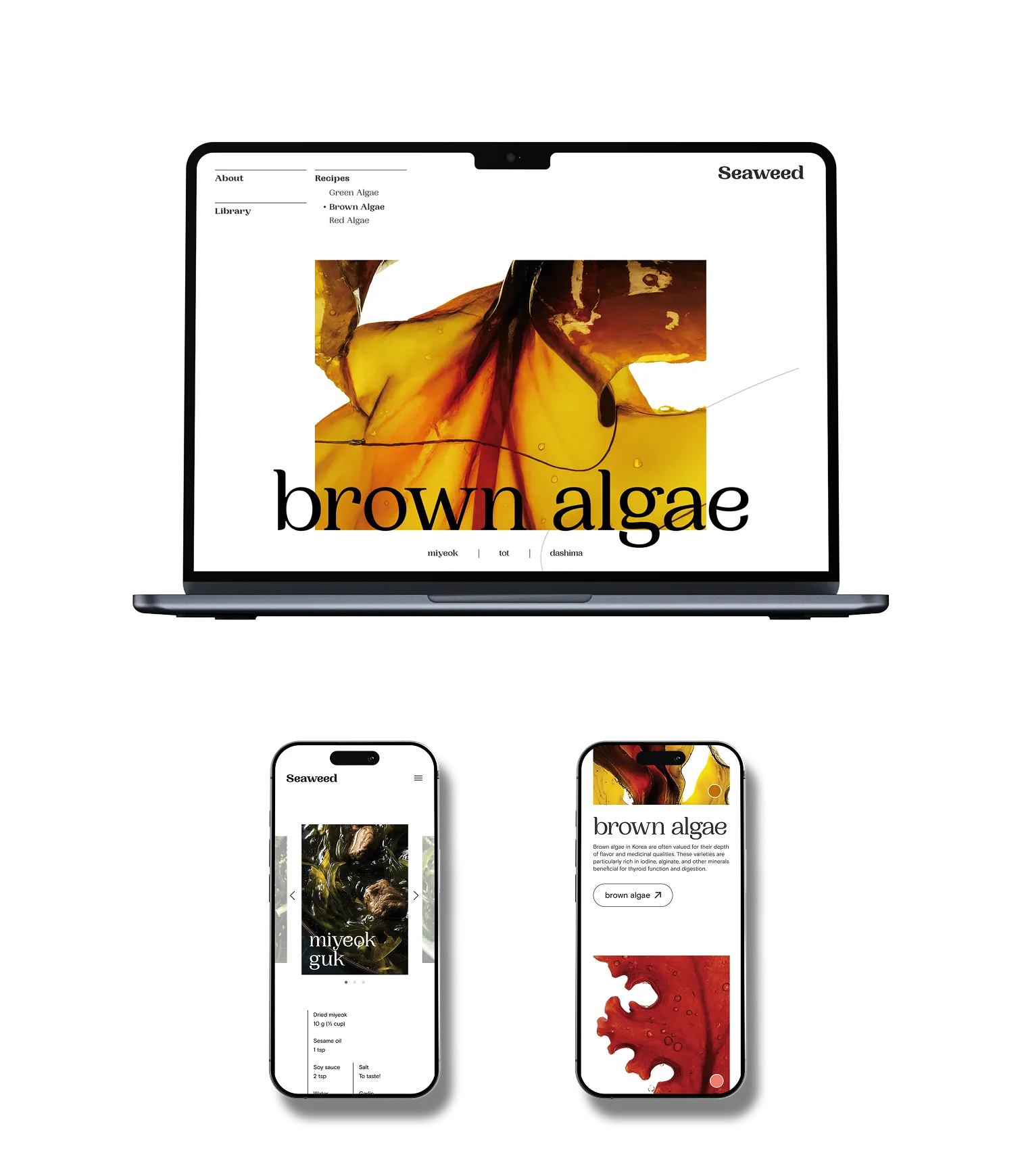 Desktop and mobile versions of the cookbook website.
