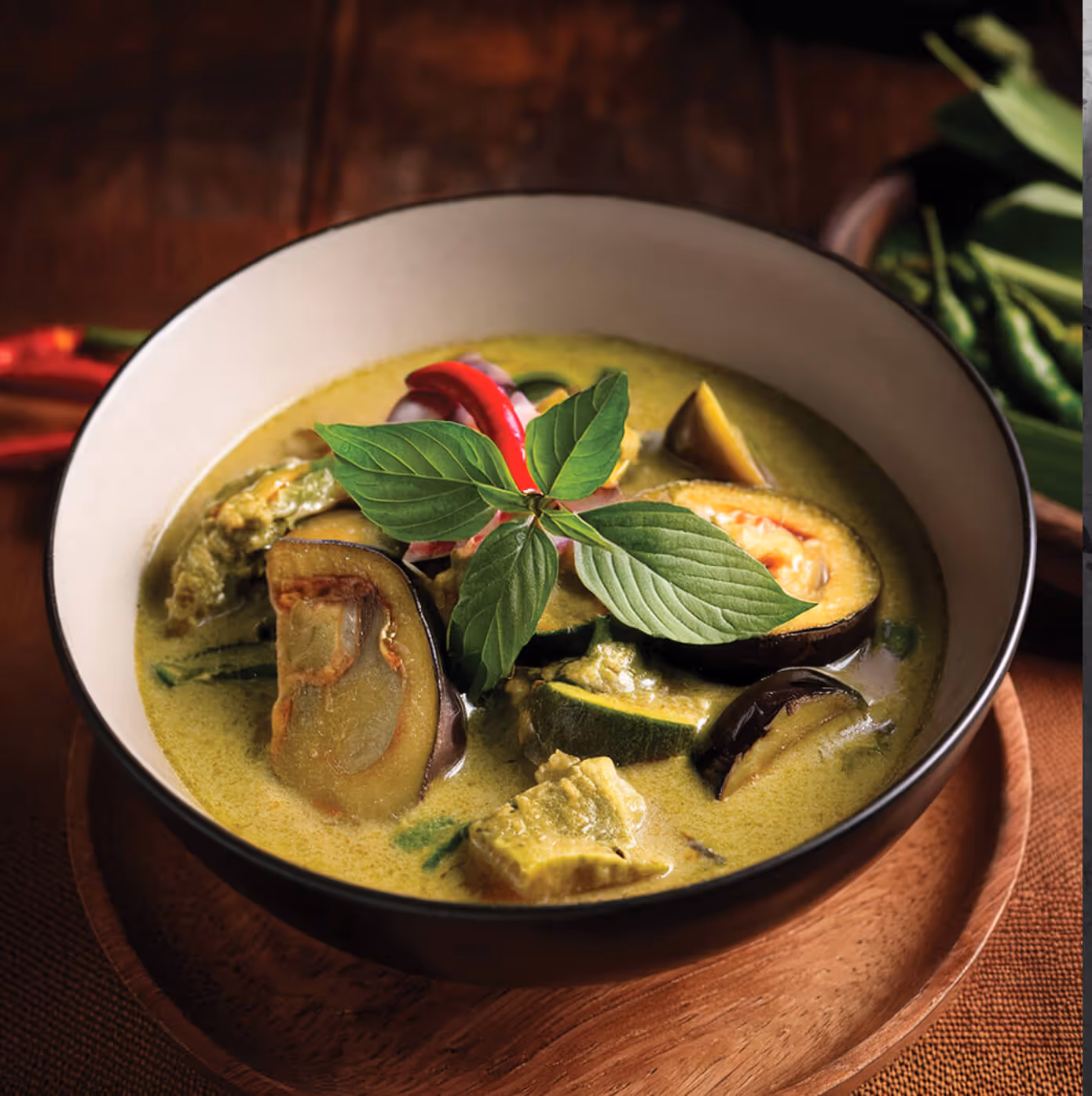 Eggplant soup with vegetables