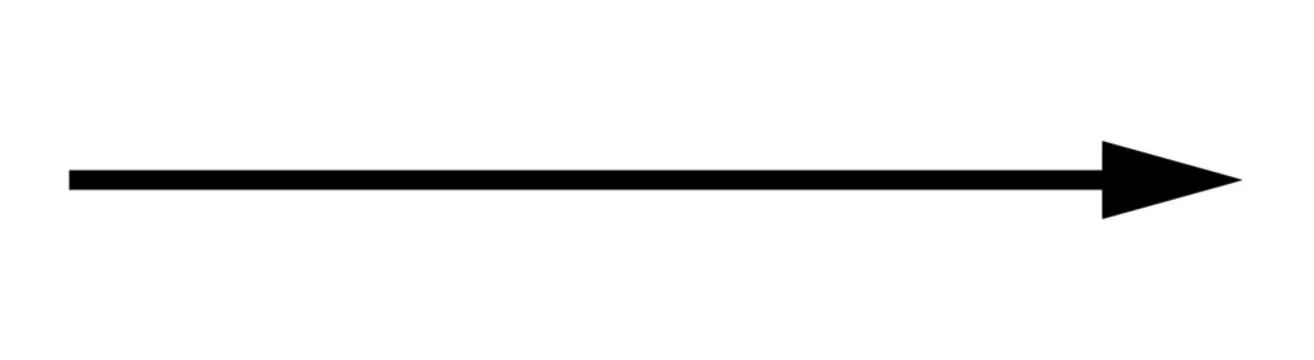 Simple thin black vector arrow