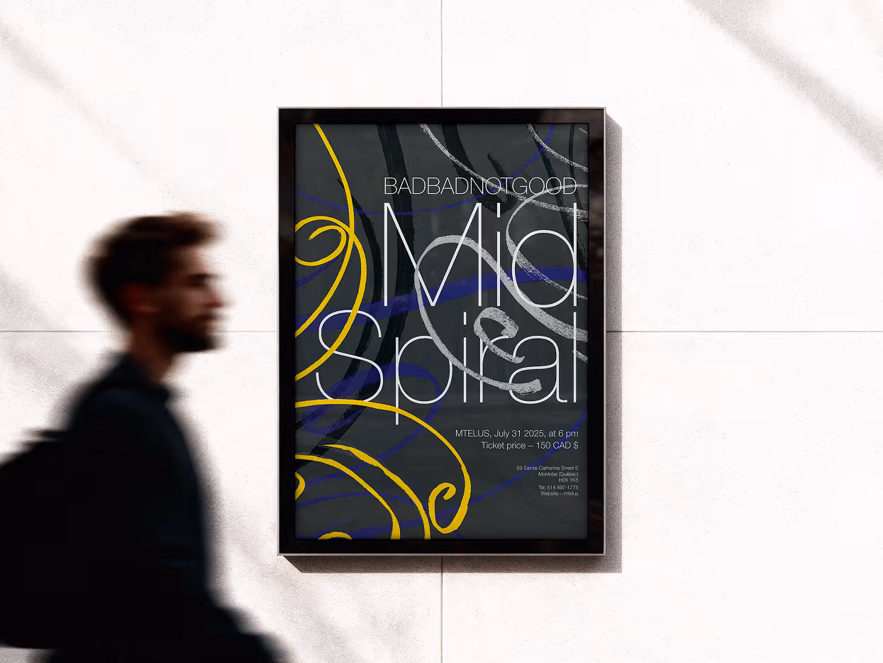 Poster placed in context on a wall