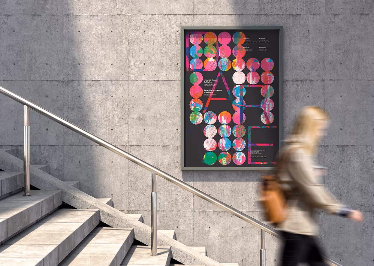 Poster placed in context on a wall