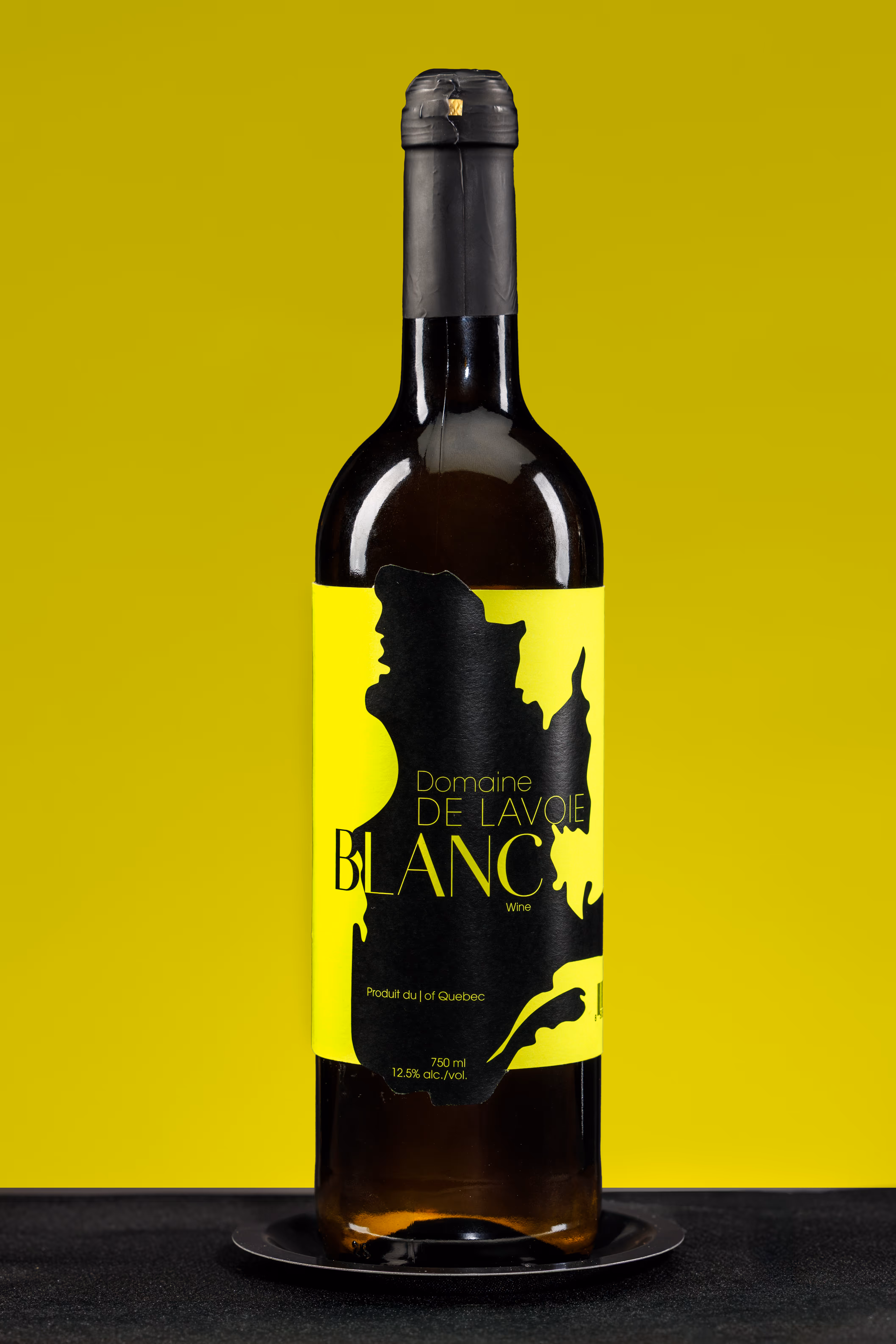 Neon yellow wine bottle 